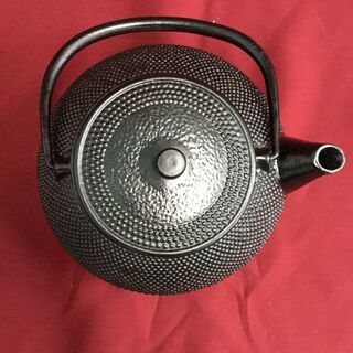 [未使用倉庫保管品]　鉄瓶　急須　鉄器　茶道具　大①　本体H10cm W16.5cm D15cmの画像