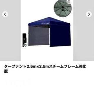 タープテント2.5m×2.5mスチームフレーム強化版の画像