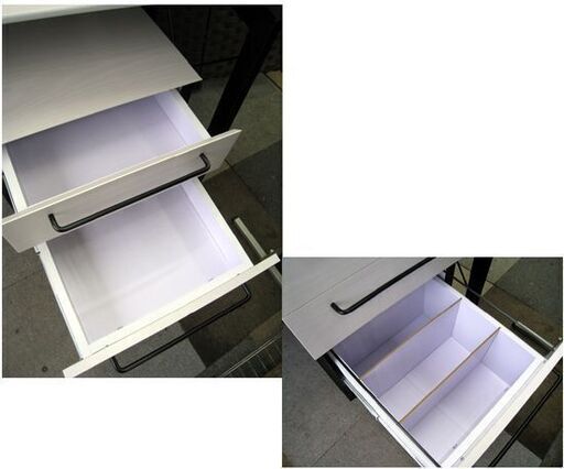 ☆ 美品 ニトリ デスクワゴンセット サーヤ 白 ホワイト 袖机 PCデスク 木目 机 パソコンデスク 学習机 勉強机 札幌 東区 北20条店