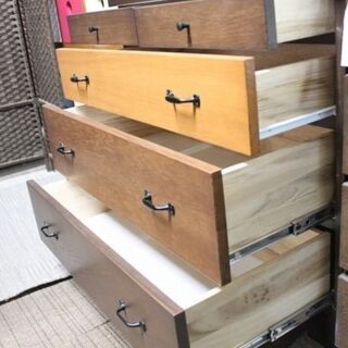 チェスト ルービック 幅80 マルチカラー 天然木 タンス リビング 寝室 三幸ジャパン 収納家具 中古家具 店頭引取歓迎 R4377)の画像