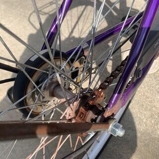 自転車 ２７インチ 【引取り限定】京都市右京区　紫　パープルの画像