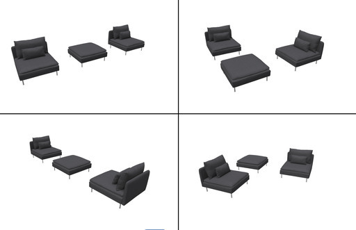 IKEAソファ　Soderhamn（ダークグレー）