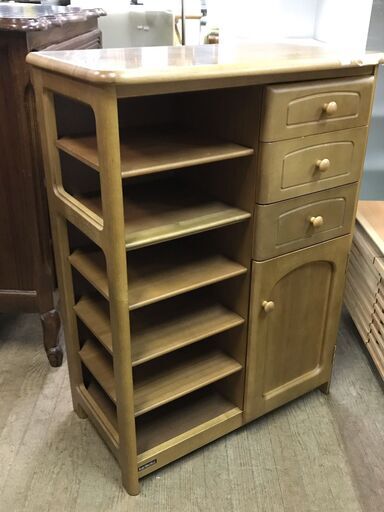 karimoku カリモク　木製 キャビネット　電話台　スリッパラック　リビング　玄関　小物　収納