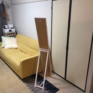 姿見　鏡　スタンドミラー　ニトリ　ホワイト　無料の画像