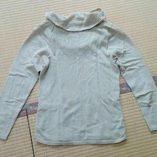 イトキン ラメ入りウールオフタートルネックニット ベージュ 40 Lサイズの画像