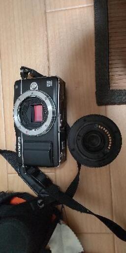 OLYMPUS E−PM2 E-PM2 ブラック　望遠+標準レンズキット ニコンレンズ変換アダプター