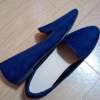紺色のフラットシューズ　Lサイズ　新品の画像