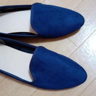 紺色のフラットシューズ　Lサイズ　新品の画像