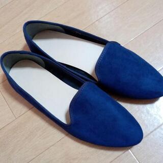 紺色のフラットシューズ　Lサイズ　新品の画像