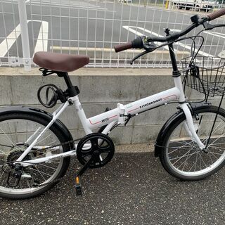 新品★未使用　折りたたみ自転車　20インチ　シマノ6段　ホワイト
