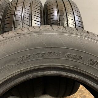 DUNLOP ENASAVE EC204 185/70R14 14インチ 夏タイヤ 4本 2019年製 バリ溝 ノート フリード カローラフィールダー等　(TC401)クレジットカード QRコード決済可能の画像