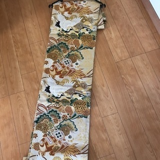 錦糸　つるのおめでたい柄の袋帯