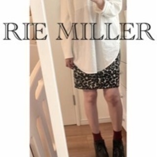 ☆RIE MILLER☆リエミラー　レオパード柄ジャガードコクーンスカートの画像