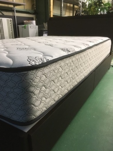 【京都市内は配送無料】中古 高級マットレス付 宮付チェストベッド コンセント付き セミダブル