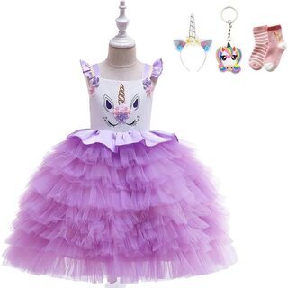 新品未使用　女の子仮装 ユニコーン ドレス キッズ コスチューム...