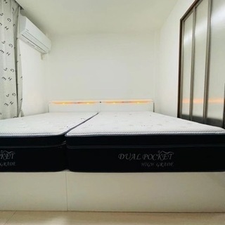 シングルベット2台マット付き