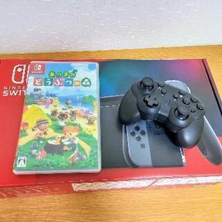 グレーニンテンドースイッチ 強化版の本体　あつ森付きー 使用５ヶ...