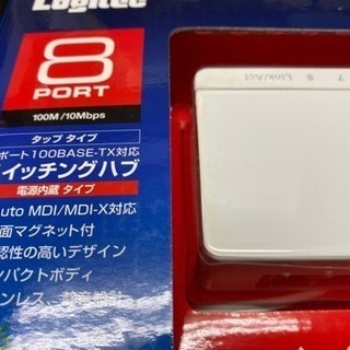 【中古】Logitec ８ポートスイッチングハブ 品名　8Port 100BASE-TX SwitcingHUB 型番　LAN-SW08P/PBの画像