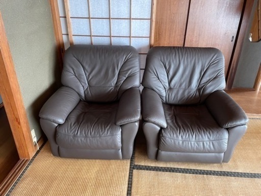 本革ソファー 2台セット