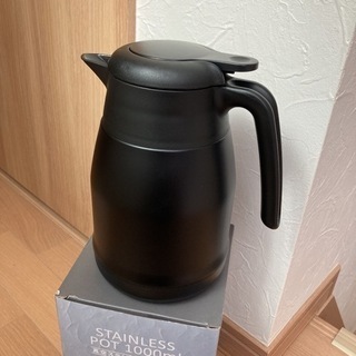 【新品】お値下げ　真空ステンレス卓上ポット　1000ml マットブラックの画像