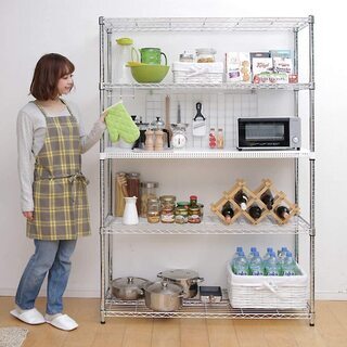 B106【定価11,800円⇒3000円】アイリスオーヤマ ラック メタルラック  幅120 5段  棚 収納 キャスター付き 防サビ加工  SE-1218の画像