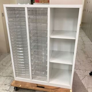 中古　美品　生興　オープン棚付きスチールレターケース　A4クリア...