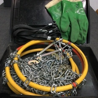 中古　タイヤチェーン　ワンタッチ　チェーン幅14mm 195/14  205/70R14 195/70R15 215/65R14 205/65R15 215/60R15 205/55R16 215/55R16 215/50R16 225/50R16 ルクサ　スーパーチェーン　特殊合金鋼　取付簡単　の画像