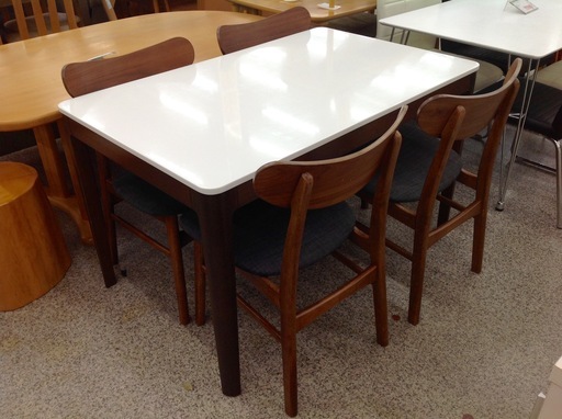 ホワイト天板 木製 ダイニング5点セット【9651167】