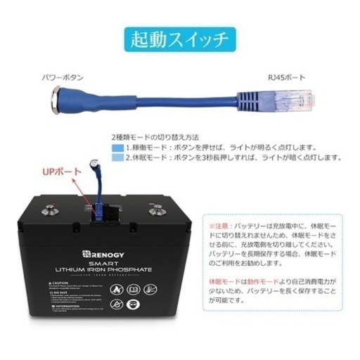 【新品未使用】RENOGY レノジー　スマートリン酸鉄リチウムイオンバッテリー100AH 12V