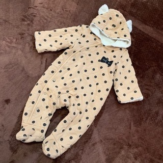 ♥ベビー服女の子♥クマ耳モコモコジャンプスーツ、カバーオール子供服