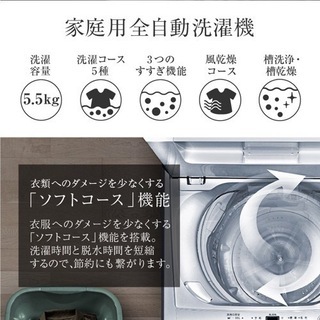 【2021年製】maxzen全自動洗濯機 5.5kgの画像
