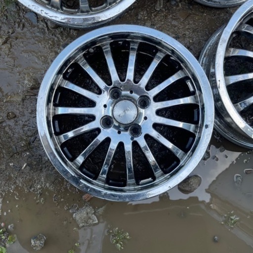 15インチ　アルミホイール　軽自動車用　メッキ　シルバー　