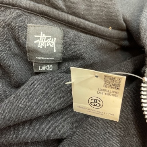 値下げSTUSSY ジップパーカー黒