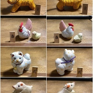 【差し上げます】木目込み作品（干支、瓢箪、小槌）の画像