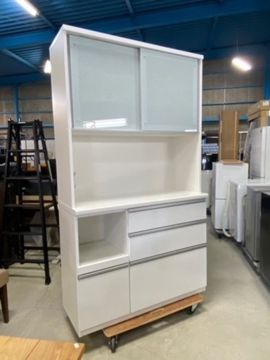 極上美品!!格安配送可!!ソフトクローズ!!レンジボード キッチンボード 松田家具 ビガー 1200