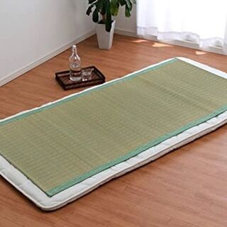 い草 シーツ 敷パッド シングル 白水 グリーン 約88×180cm 国産 ヒバ加工 #6507909の画像