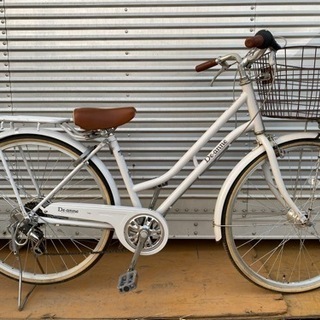 26インチ自転車 ホワイト 6段変速
