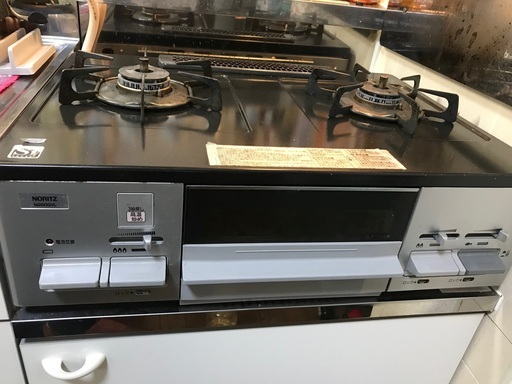 都市ガス用 2口ガスコンロ NORITZ NG60QVL ピッタリフィット [2口 /左強火]（R3.11.24~26引渡し希望）
