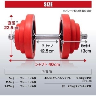 【価格交渉可】IROTEC ラバーダンベル(40kg)の画像