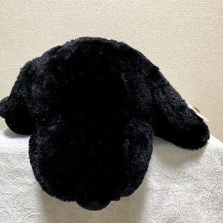 スヌーピー　完全ブラック真黒　首リボン仕様　寝そべり　ジャンボぬ...