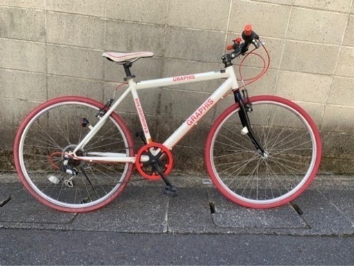 【クロスバイク】美品❗️26インチ　6段変速　カラータイヤ使用❗️新品スタンド❗️若林自転車　膳所　SALE❗️