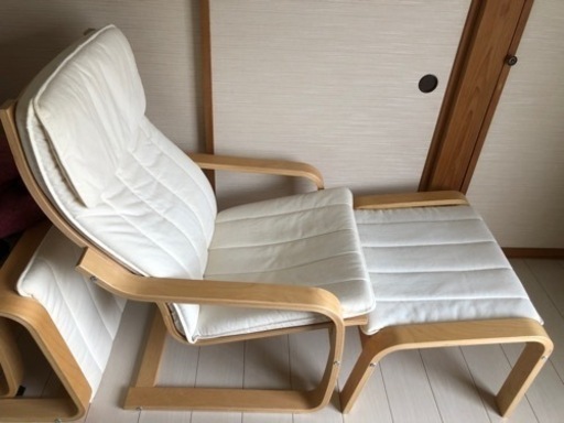※専用※IKEAチェア（ポエング）オットマン付2脚