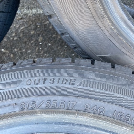 【1シーズン使用】2020年購入品 4本セット！YOKOHAMA スタッドレスタイヤ iG50 Plus 215/55R17 94Q 