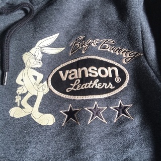 vanson×ルーニーテューンズバイク長袖パーカーの画像
