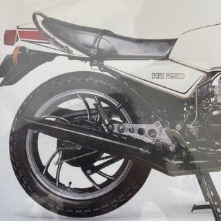 YAMAHA RZ350のスケッチ風ポスターの画像