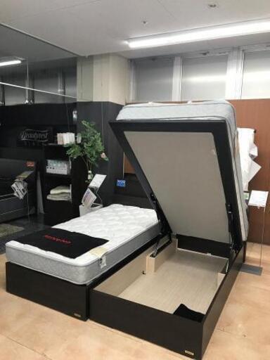 ※値下げ　シングルベット　収納付　マットレス付