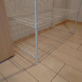 スチール　ハンガーラック　白色　２台中１台目の画像