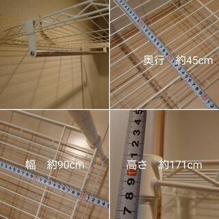 スチール　ハンガーラック　白色　２台中１台目の画像