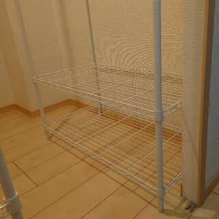 スチール　ハンガーラック　白色　２台中２台目の画像