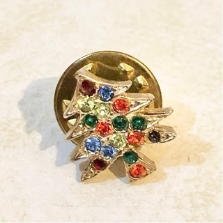 【ネット決済・配送】クリスマスツリー　ミニブローチ　フォーマル　カジュアル　パーティー　ディナー　上品　衣装　レトロ　アンティーク　ヴィンテージ　レア　希少　ビンテージ Christmas Tree mini broach formal casual party dinner event luxurious costume party retro antique vintage rare の画像
